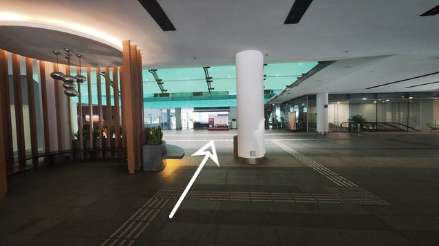 Upon alighting at the drop-off point, walk straight