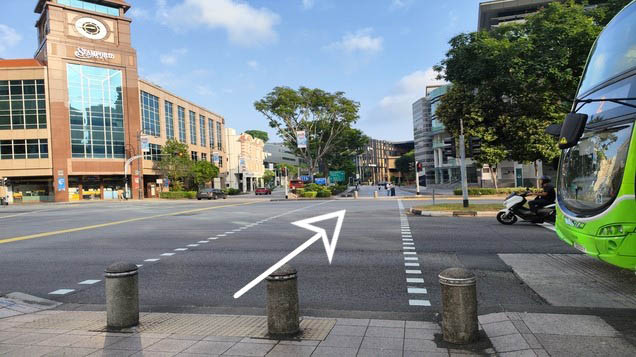 Cross the road towards Lee Kong Chian School of Business