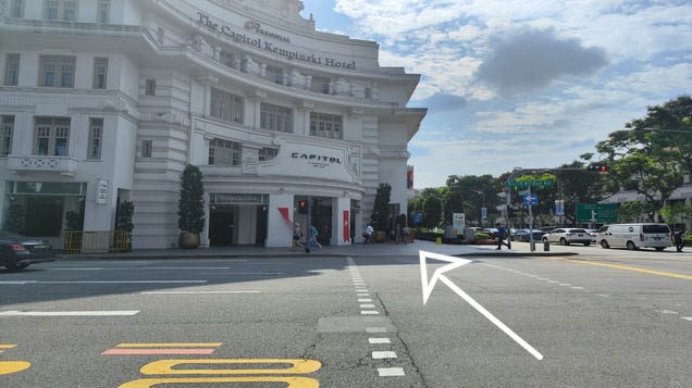 Cross the road towards Capitol Building