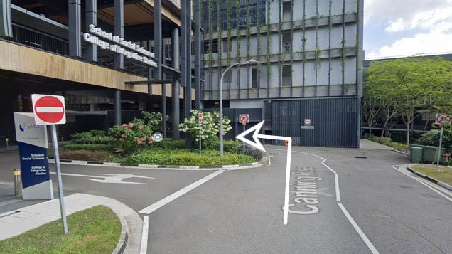 Continue past the drop-off point and then turn left into the carpark