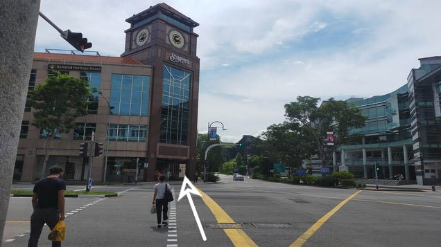 Cross the road towards Hill Street, Stamford Court, and walk straight