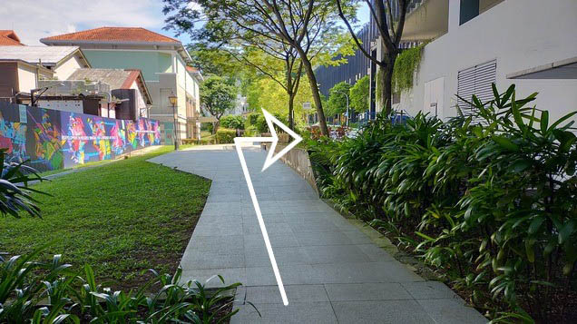 Walk straight and turn right