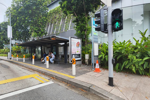 Alight at SMU Bus Stop (Stop ID: 04121)