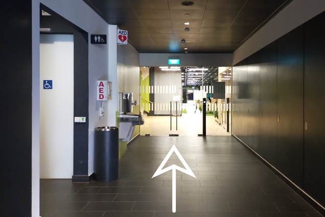 Go through the glass door labelled L3 Collaboration Zone