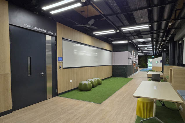 The classrooms will be on your left