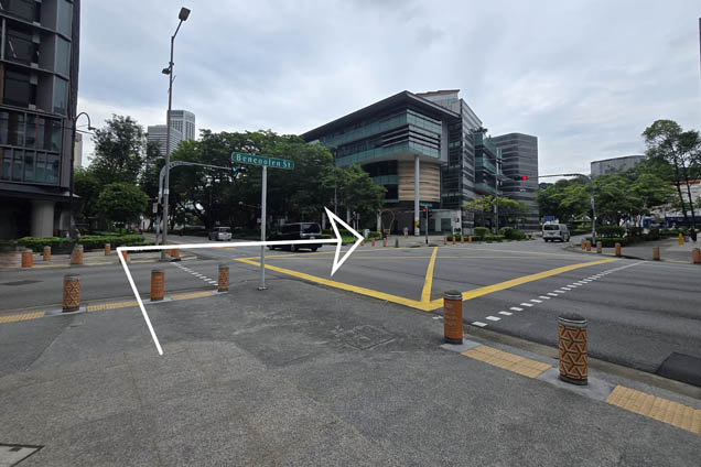 Cross the two traffic lights to the School of Computing and Information Systems 1