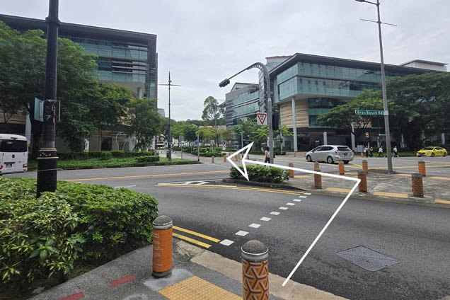 Cross the two traffic lights to the School of Computing and Information Systems 1