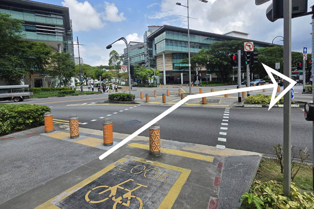 Cross the road twice towards Rendezvous Hotel Singapore