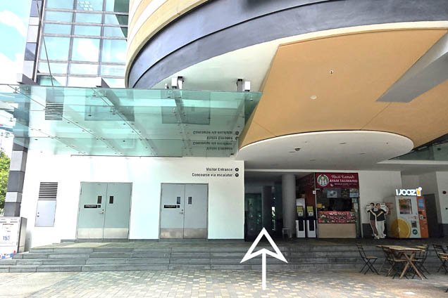 Head straight towards the Visitor Entrance