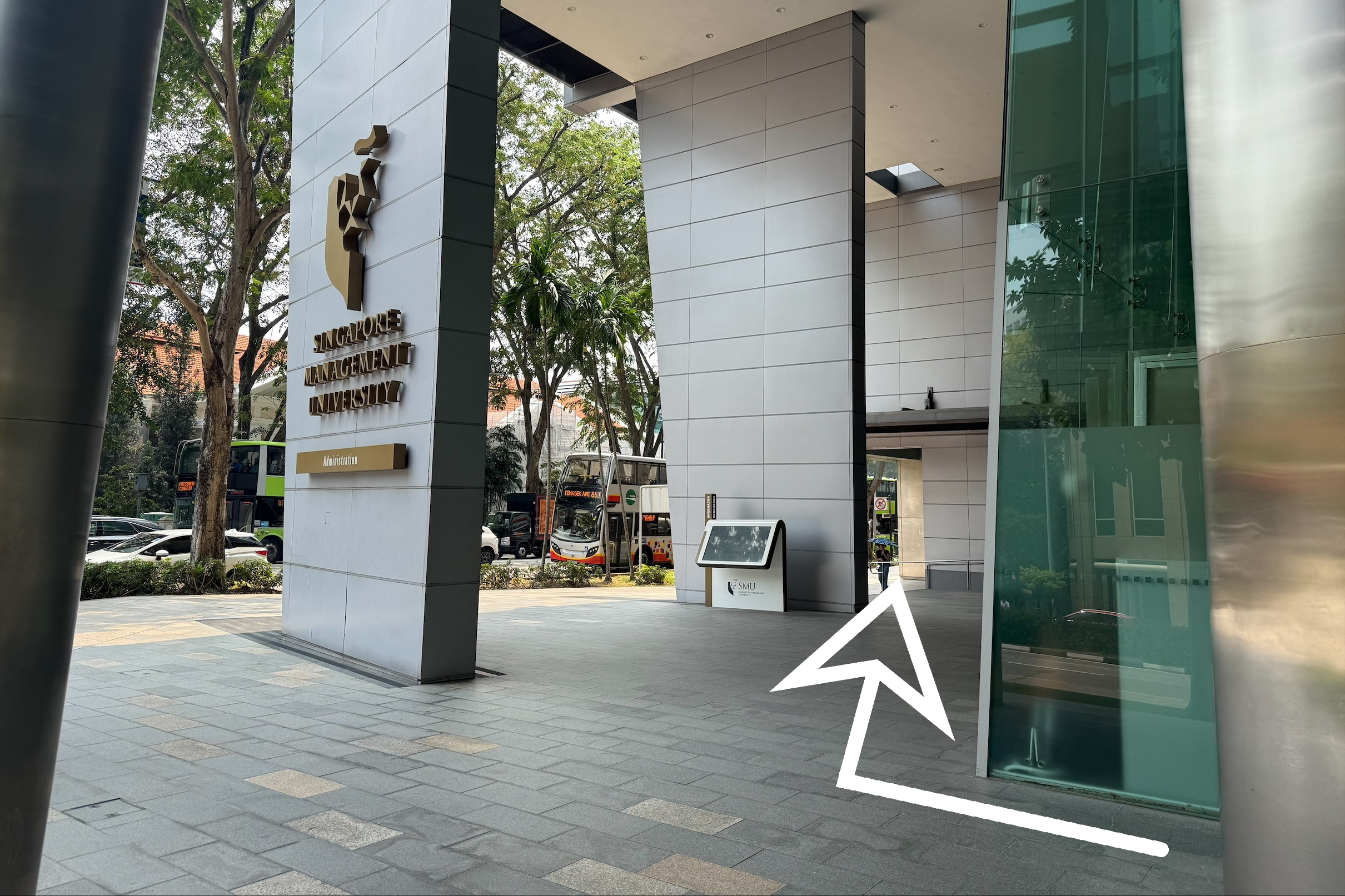 Direction at SMU Administration Building
