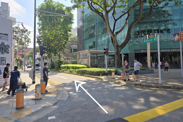Queen Street carpark approach from Bras Basah Road
