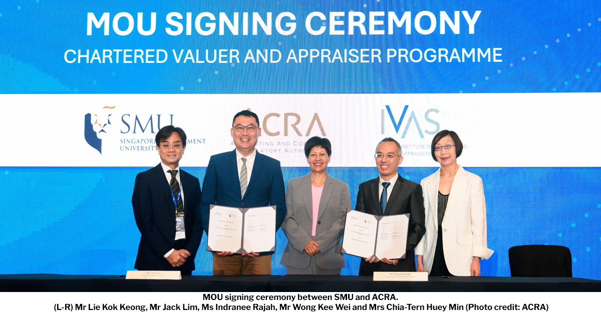 SMU Academy and Institute of Valuers and Appraisers launch the Chartered Valuer and Appraiser (CVA) Programme across Singapore, Indonesia and Thailand