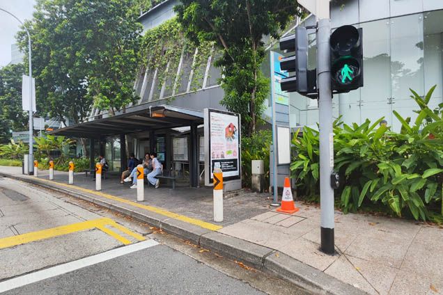1. Alight at SMU Bus Stop (Stop ID: 04121) and walk straight