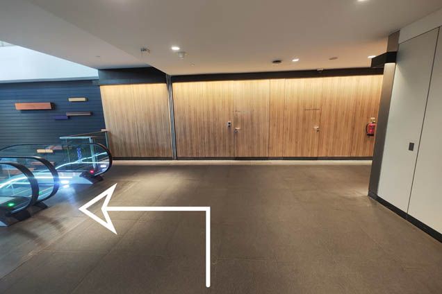 3. Take the escalator down to B1. At the bottom of the escalator, turn right 