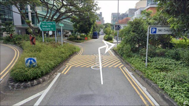 4. Turn right at Queen Street. Enter Lee Kong Chian School of Business carpark