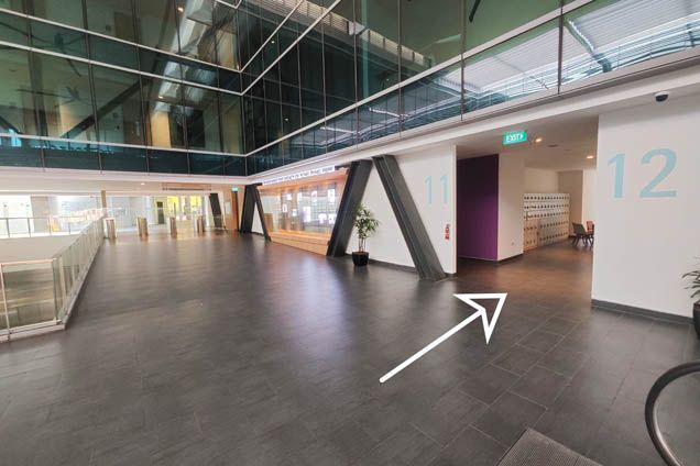 3.5. Go past the escalator. Seminar Rooms 3-11 and 3-12 will be on your right