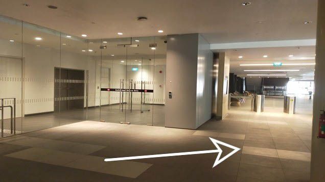 6.  Exit from the lift and turn right
