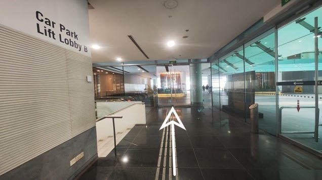 7. Exit through the glass door and turn right