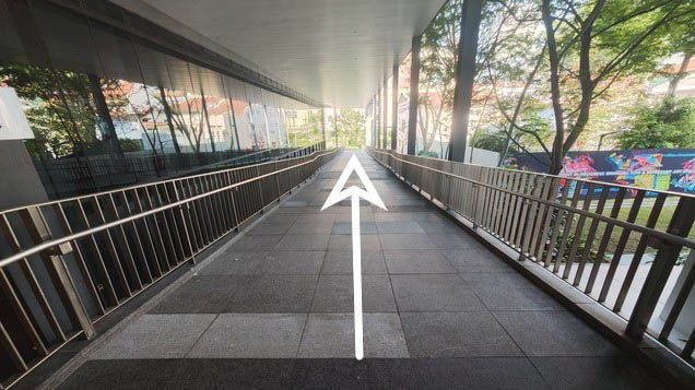 9. Walk down the ramp
